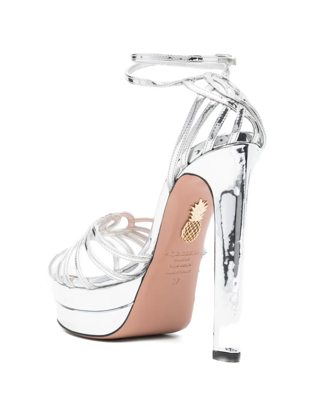 Aquazzura Sweetheart platform strappy sandals Zilver