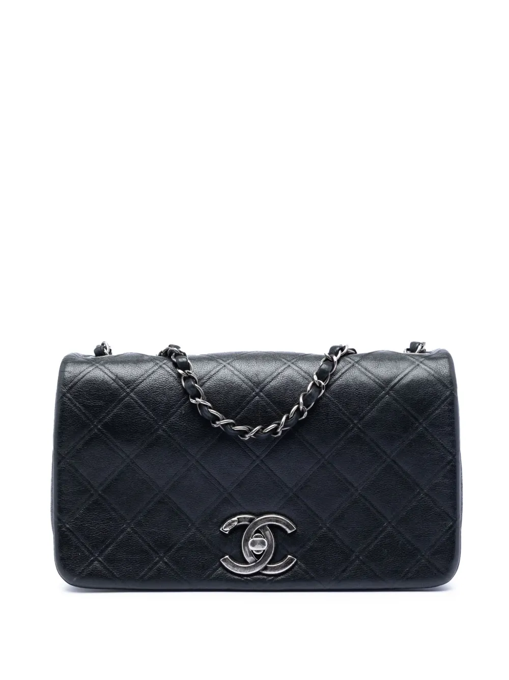 CHANEL Pre-Owned 2013-2014 Medium Diamond Embossed Calfskin New Chic Flap shoulder bag - Nero