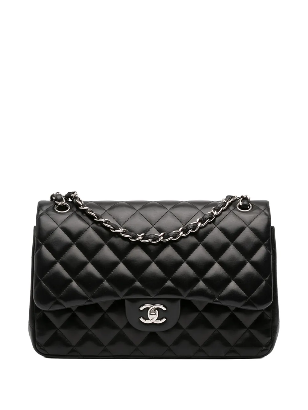 CHANEL Pre-Owned 2012 Jumbo Classic Lambskin Double Flap shoulder bag - Nero
