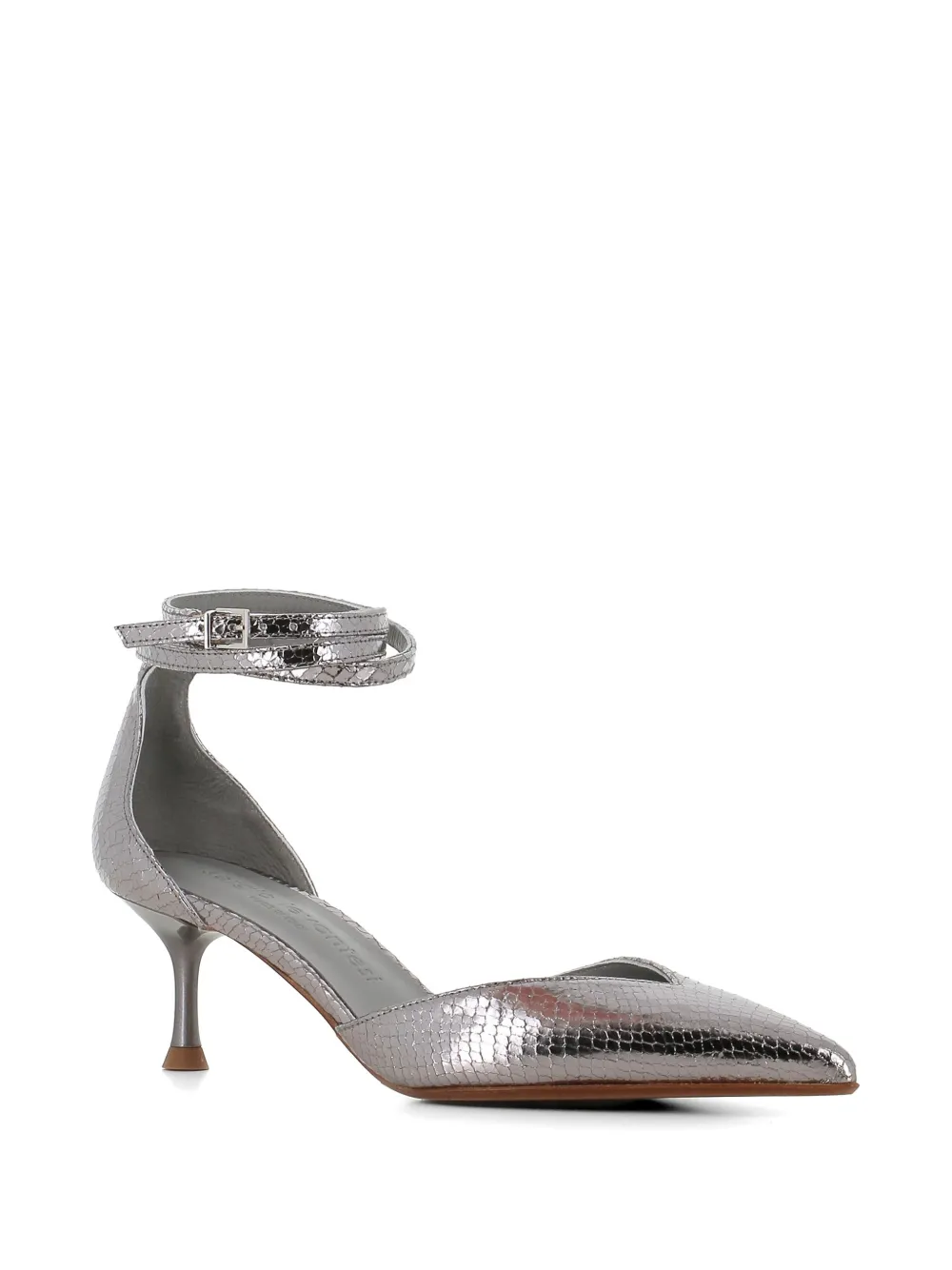 Sergio Levantesi Décolletè Camelia 6 Aspis ankle strap pointed pumps Zilver
