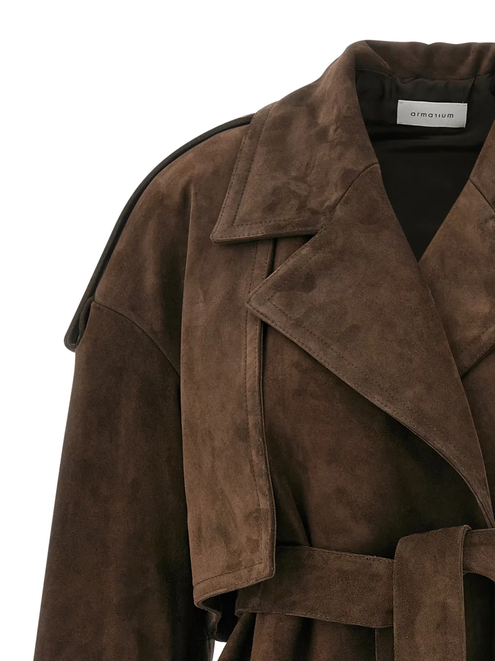  Armarium Flaminia Lapel Suede Jacket - Brown 