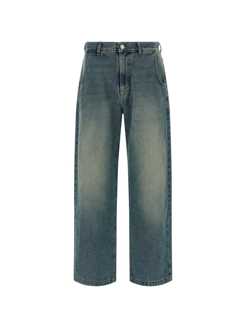 mfpen contrast stitching straight jeans - Blu