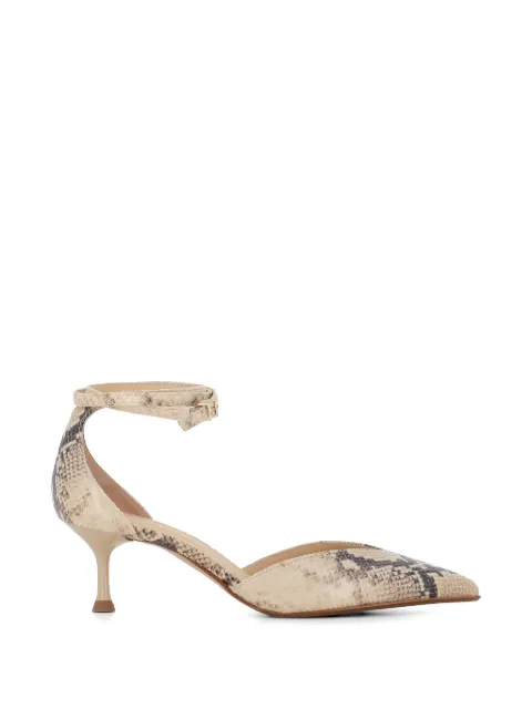 Sergio Levantesi Décolletè Camelia 6 Aspis ankle strap snakeskin pumps