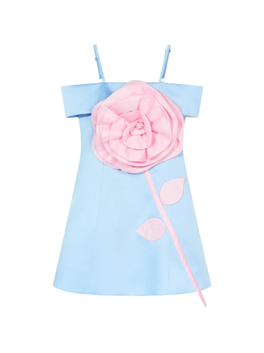 Dress & Fleur floral-appliqué off-shoulder mini dress - Blu