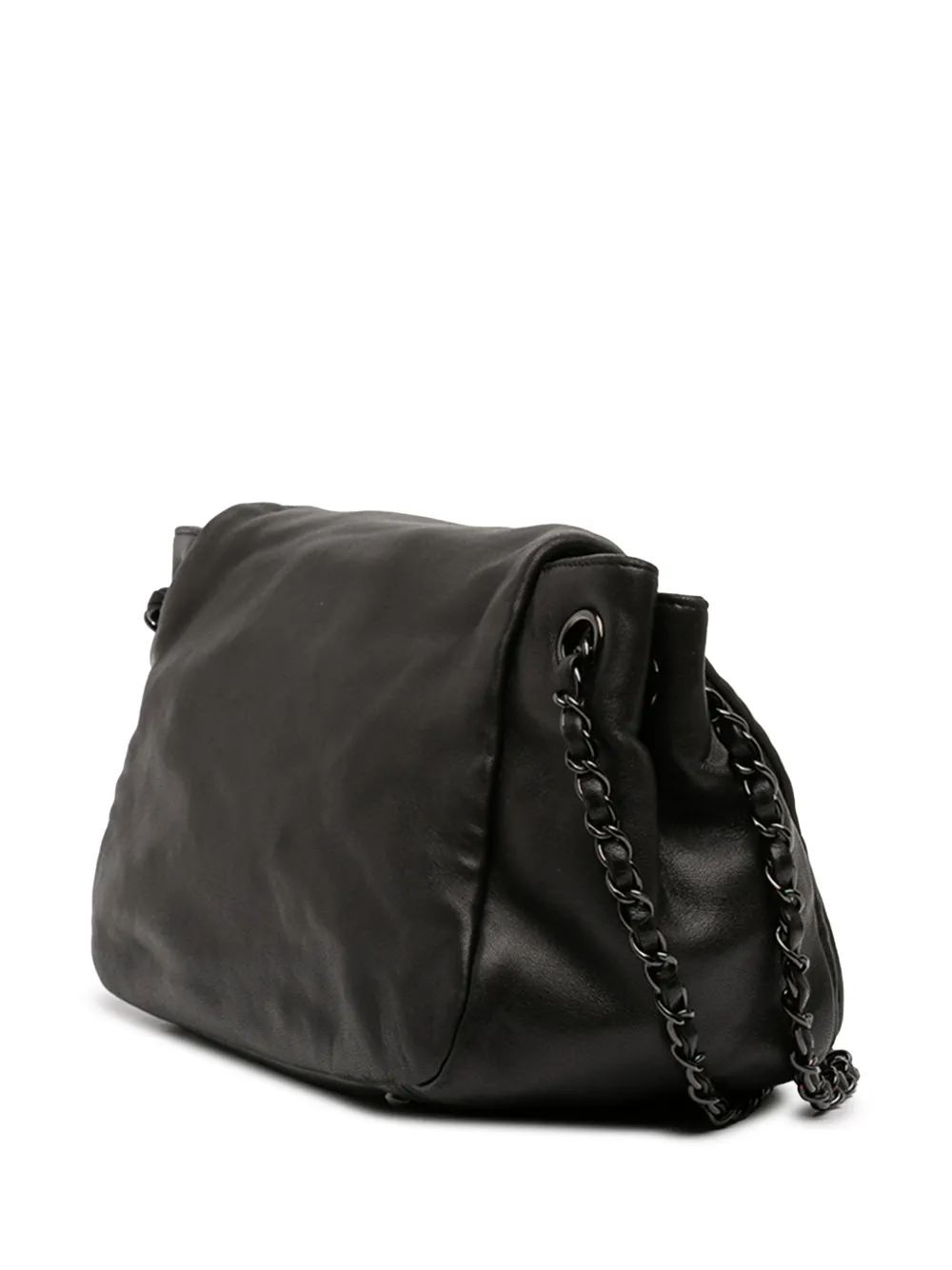 2008-2009 Lambskin Studded Cc Accordion Flap Shoulder Bag