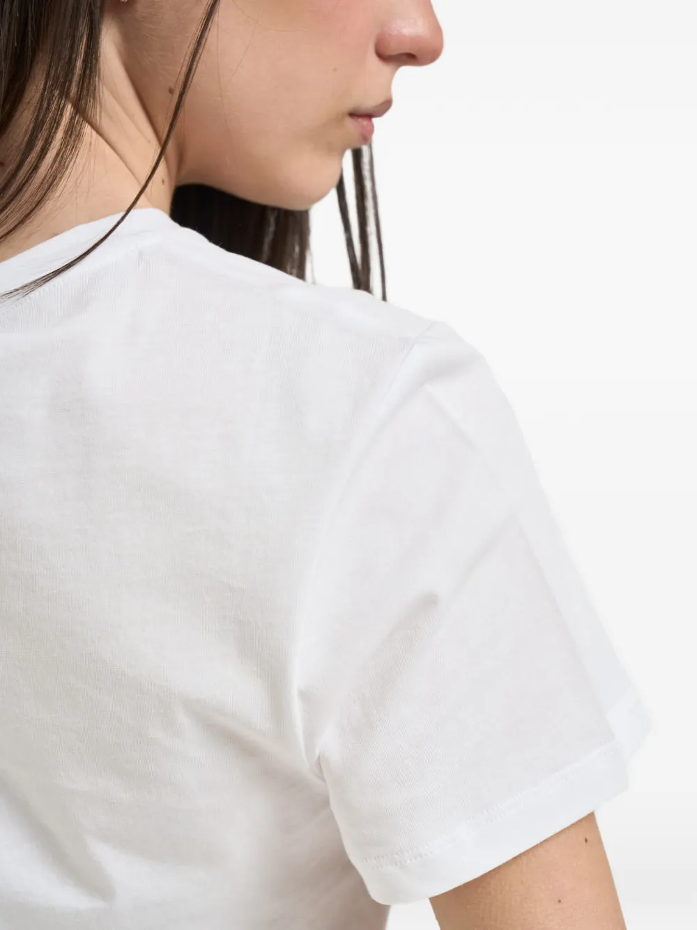 LIU JO T-shirt verfraaid met kristallen en print Wit