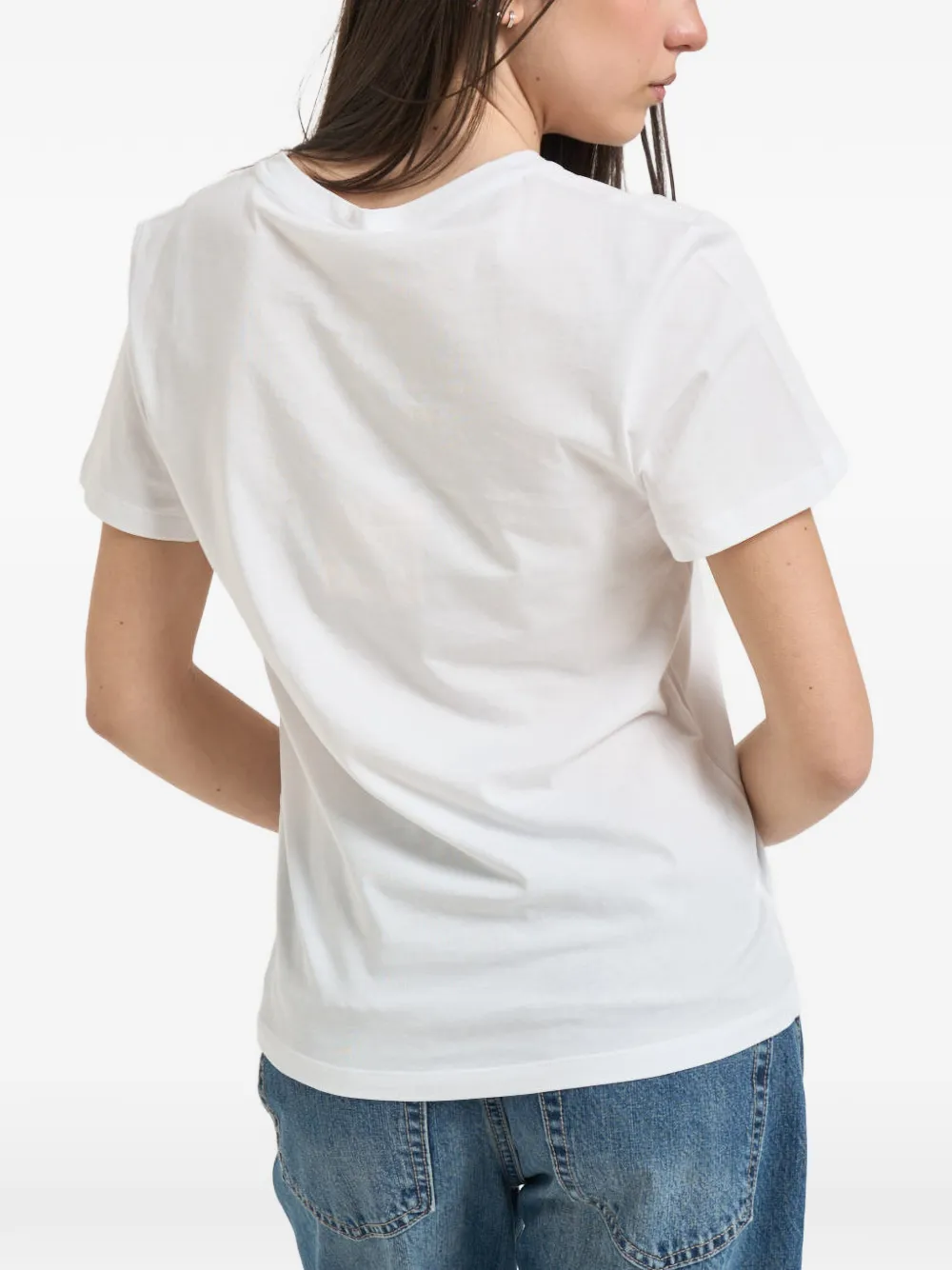 LIU JO T-shirt verfraaid met kristallen en print Wit