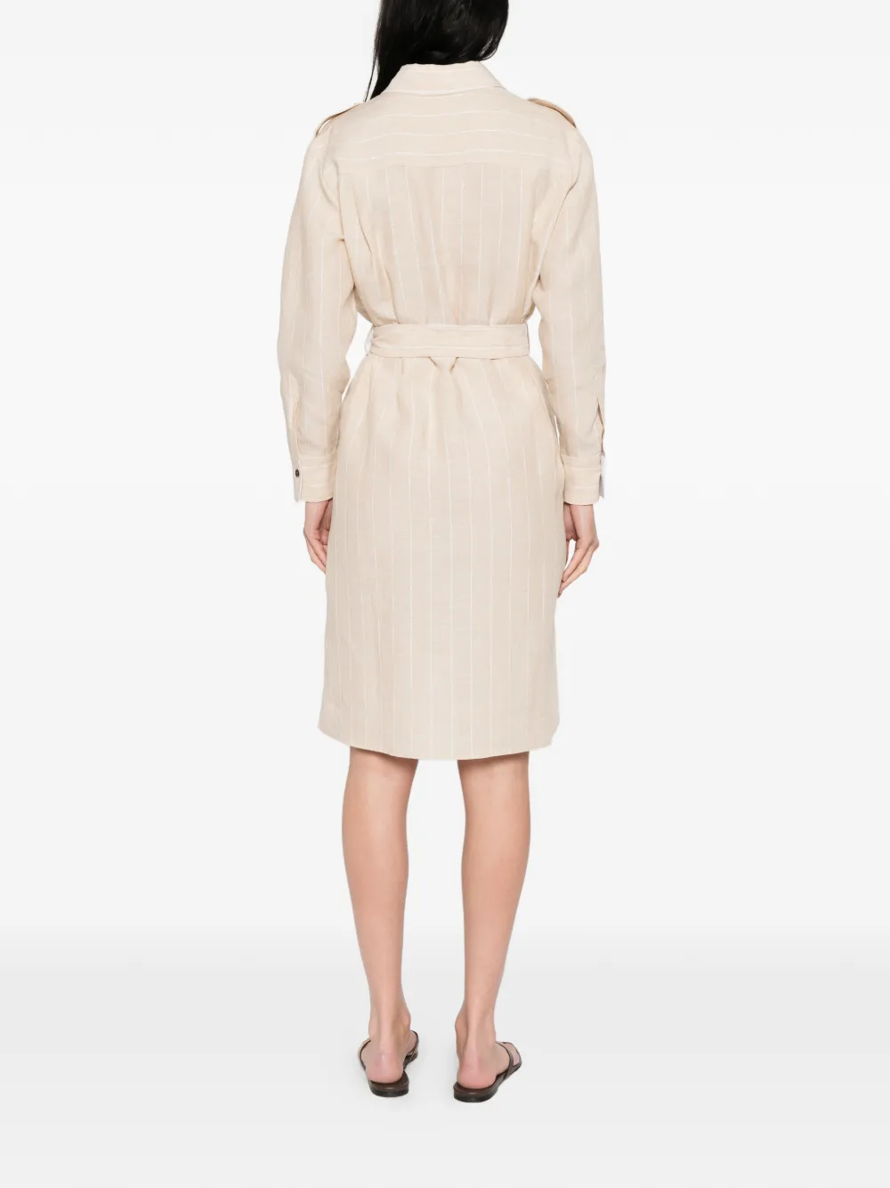 Kiton Blousejurk met ceintuur Beige