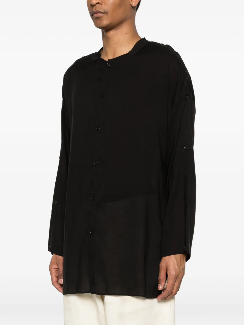 Yohji Yamamoto Overhemd met knopen Zwart