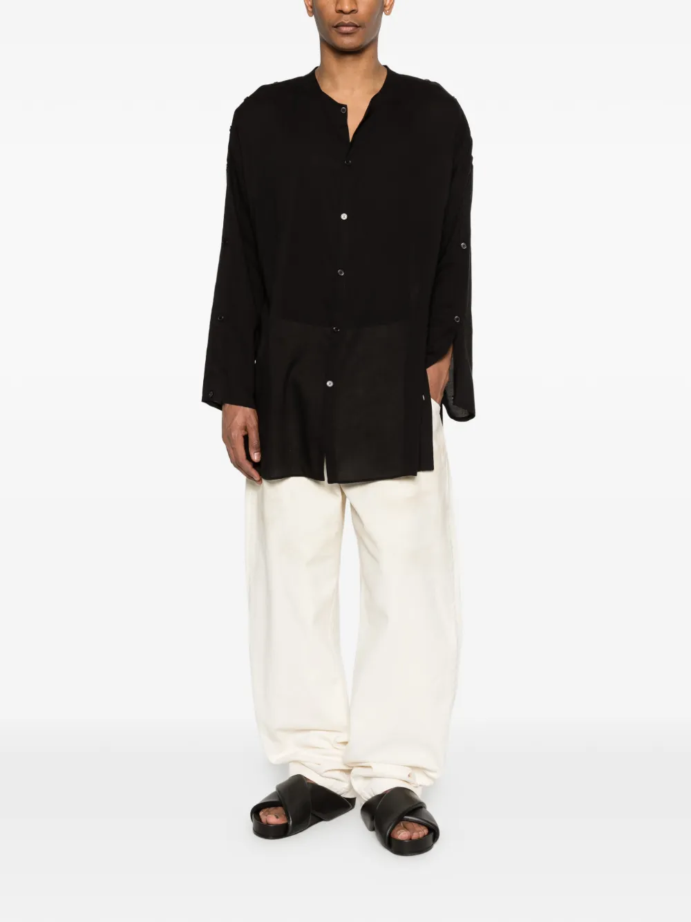 Yohji Yamamoto Overhemd met knopen Zwart