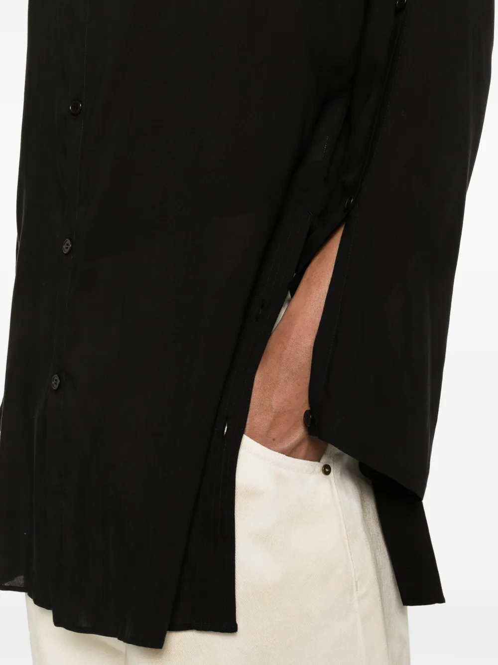 Yohji Yamamoto Overhemd met knopen Zwart