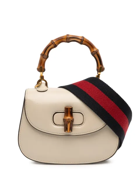 Gucci Pre-Owned 2016-2026 Mini Calfskin 1947 Bamboo Top Handle Bag satchel