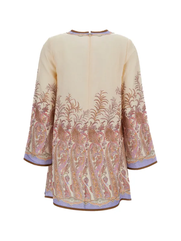 zimmermann paisley mini dress Paisley pleated minidress in multicoloured - Zimmermann