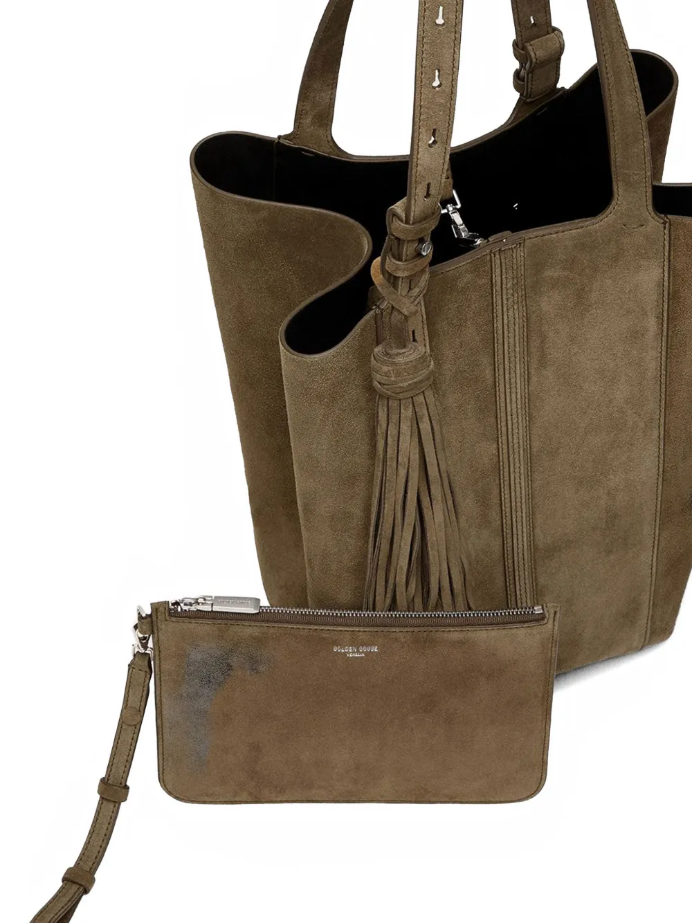 Golden Goose Schoudertas met franje Bruin