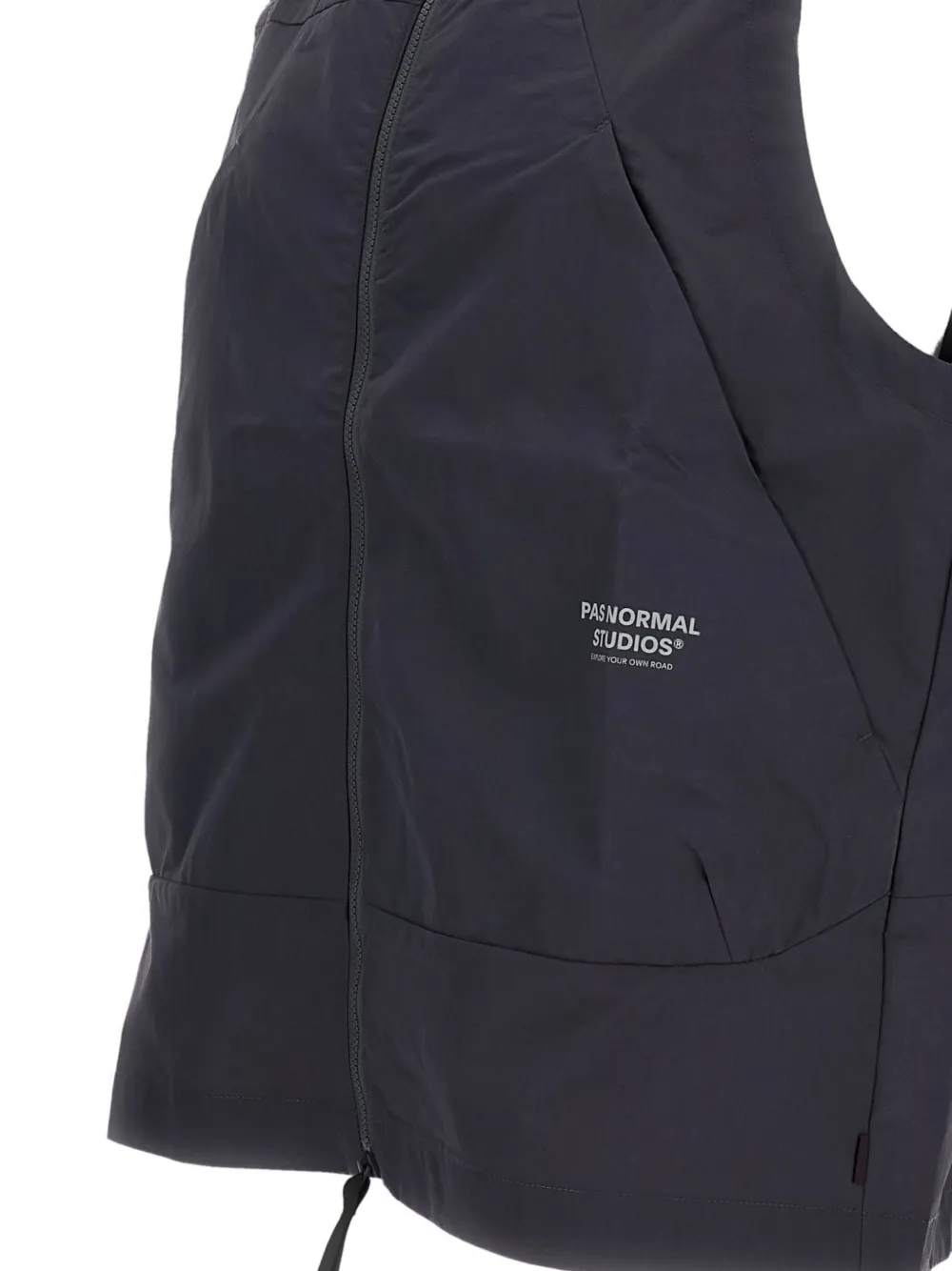  Pas Normal Studios High-collar Reflective Logo Vest - Grey 