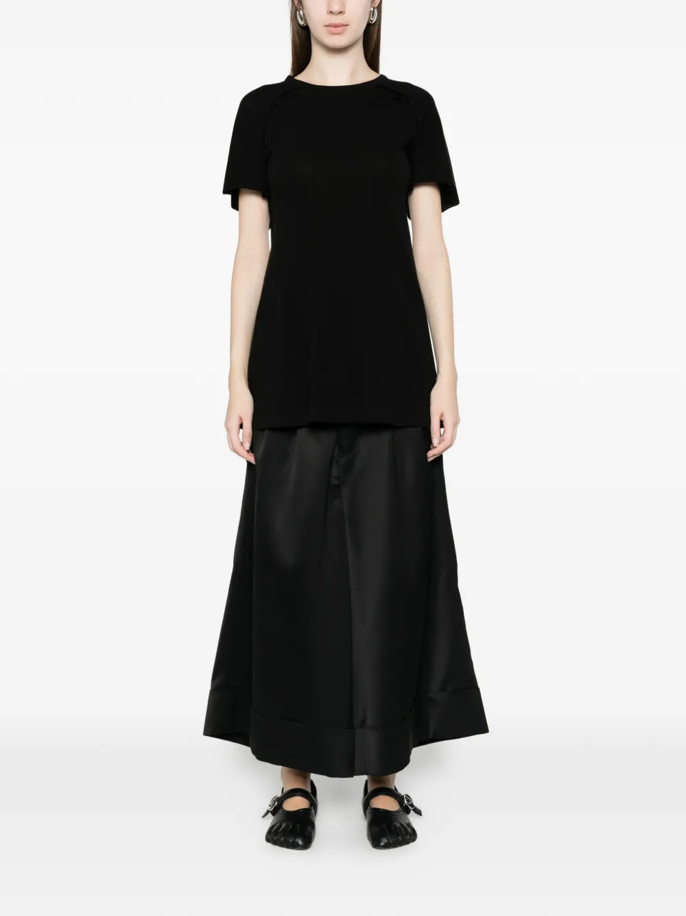 Yohji Yamamoto Gelaagd T-shirt Zwart