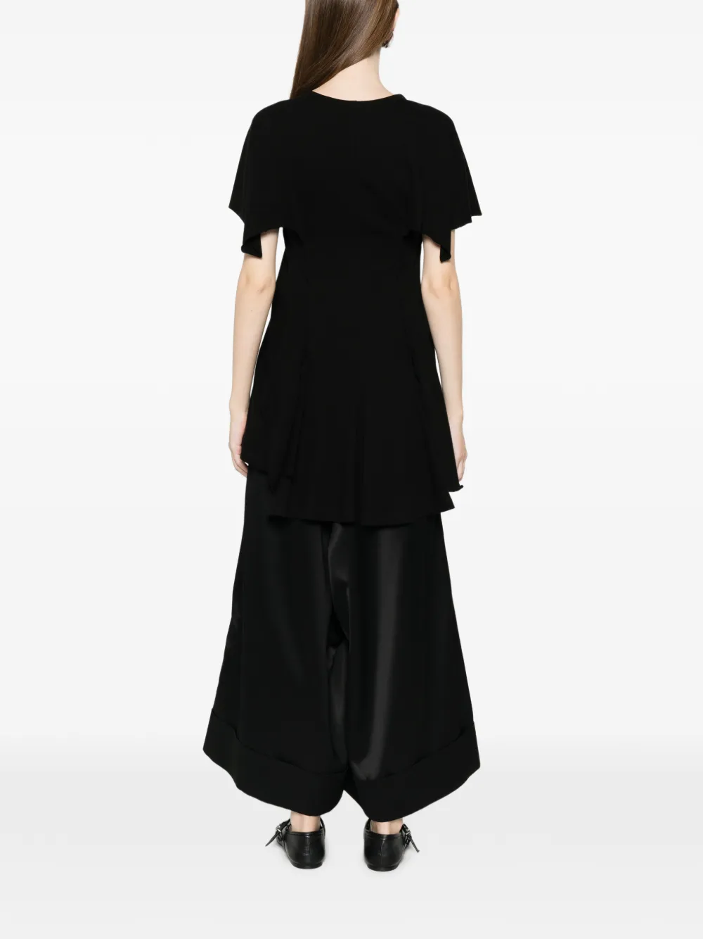 Yohji Yamamoto Gelaagd T-shirt Zwart