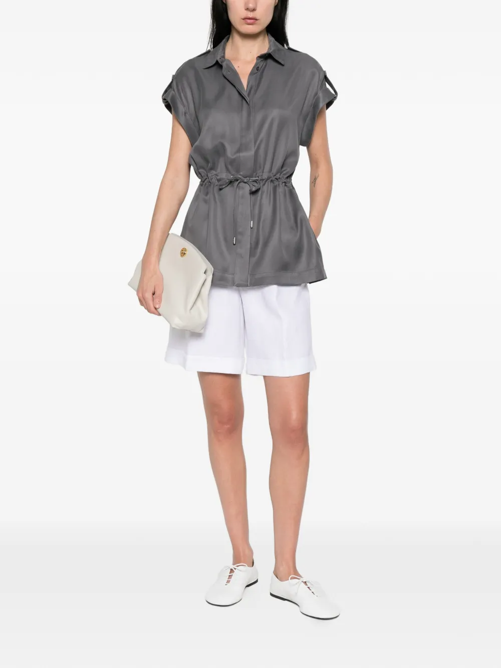  Peserico Pleated Shorts - White 