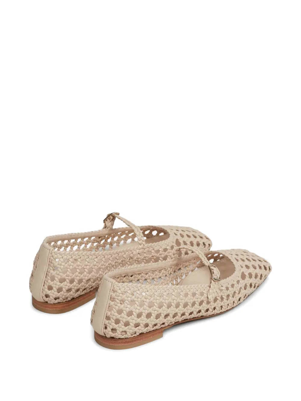  Souliers Martinez Woven Leather Ballet Flats - Neutrals 