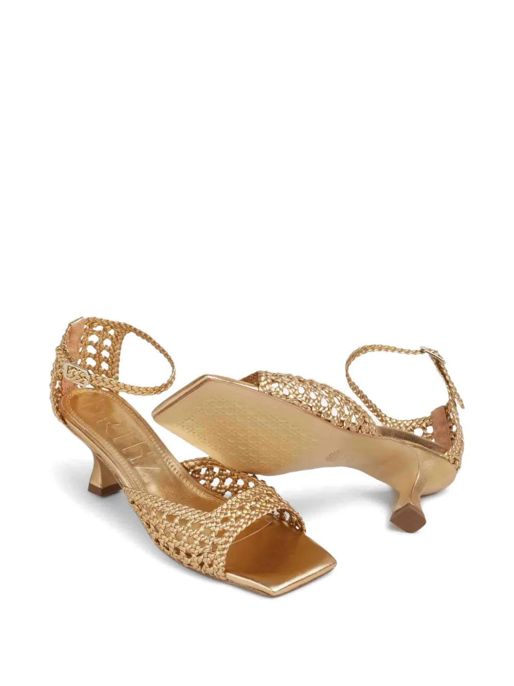 Souliers Martinez Geweven leren sandalen Goud