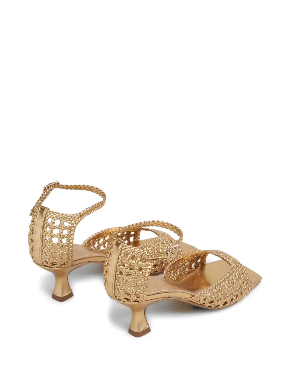 Souliers Martinez Geweven leren sandalen Goud