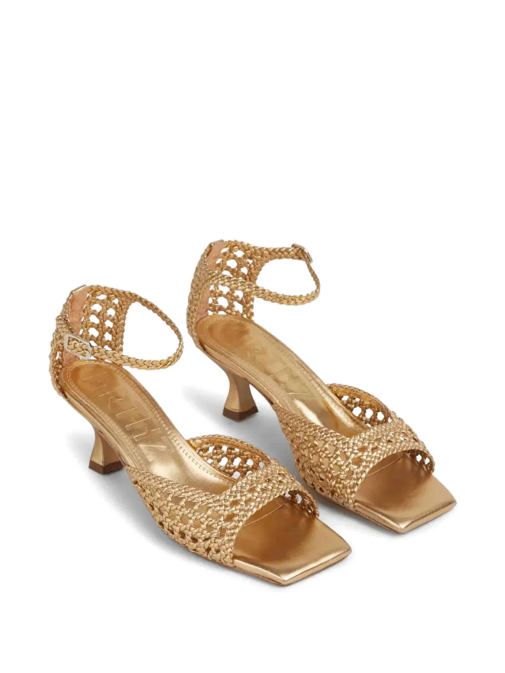 Souliers Martinez Geweven leren sandalen Goud