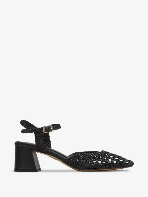 Souliers Martinez ballerines en cuir à design tressé