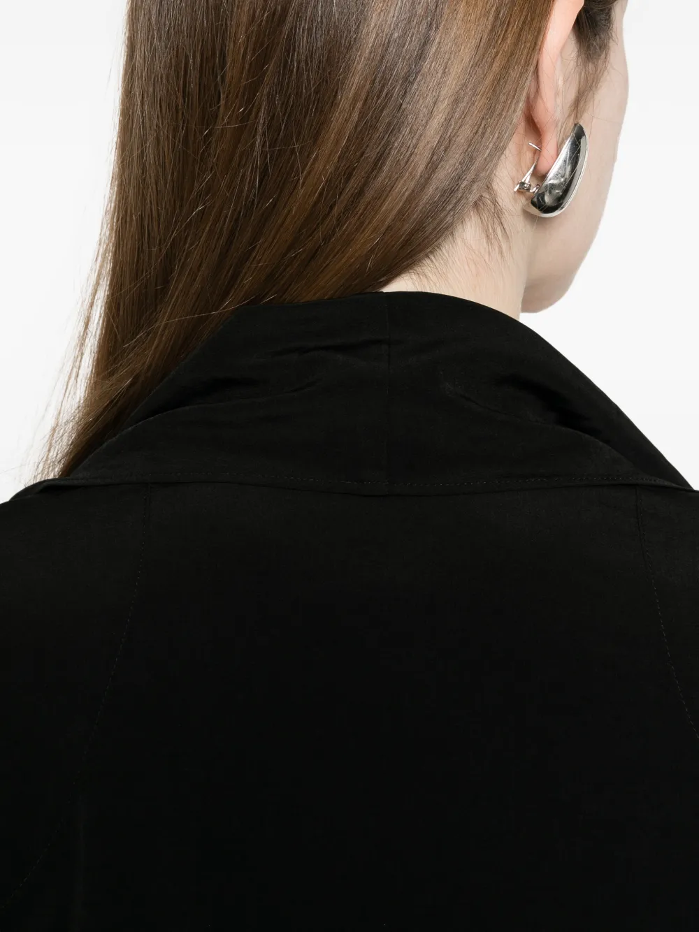 Yohji Yamamoto Gedrapeerd jack met open voorkant Zwart