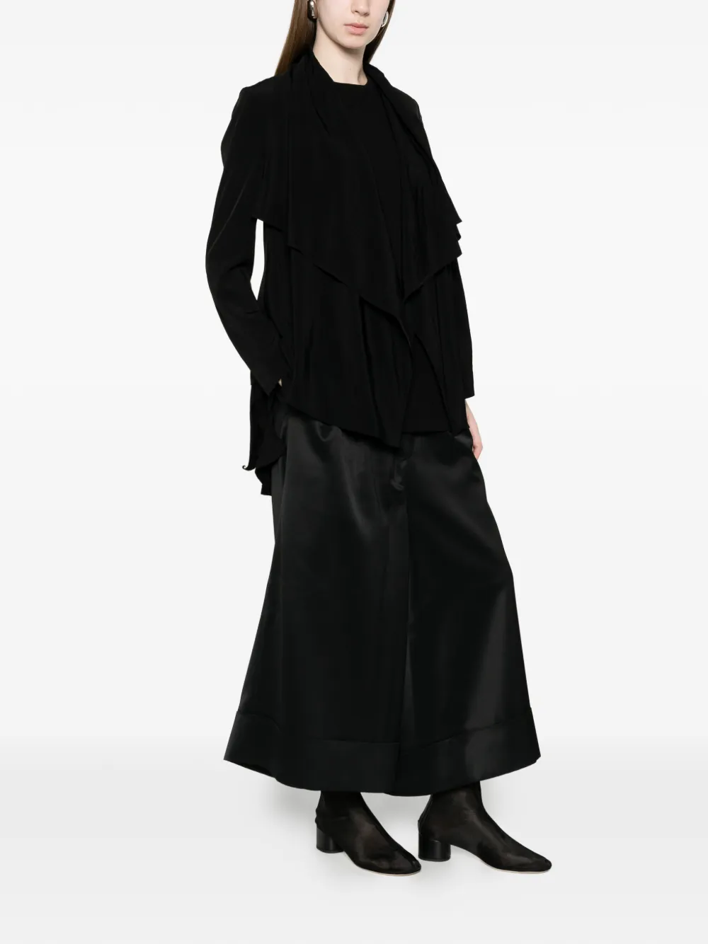 Yohji Yamamoto Gedrapeerd jack met open voorkant Zwart
