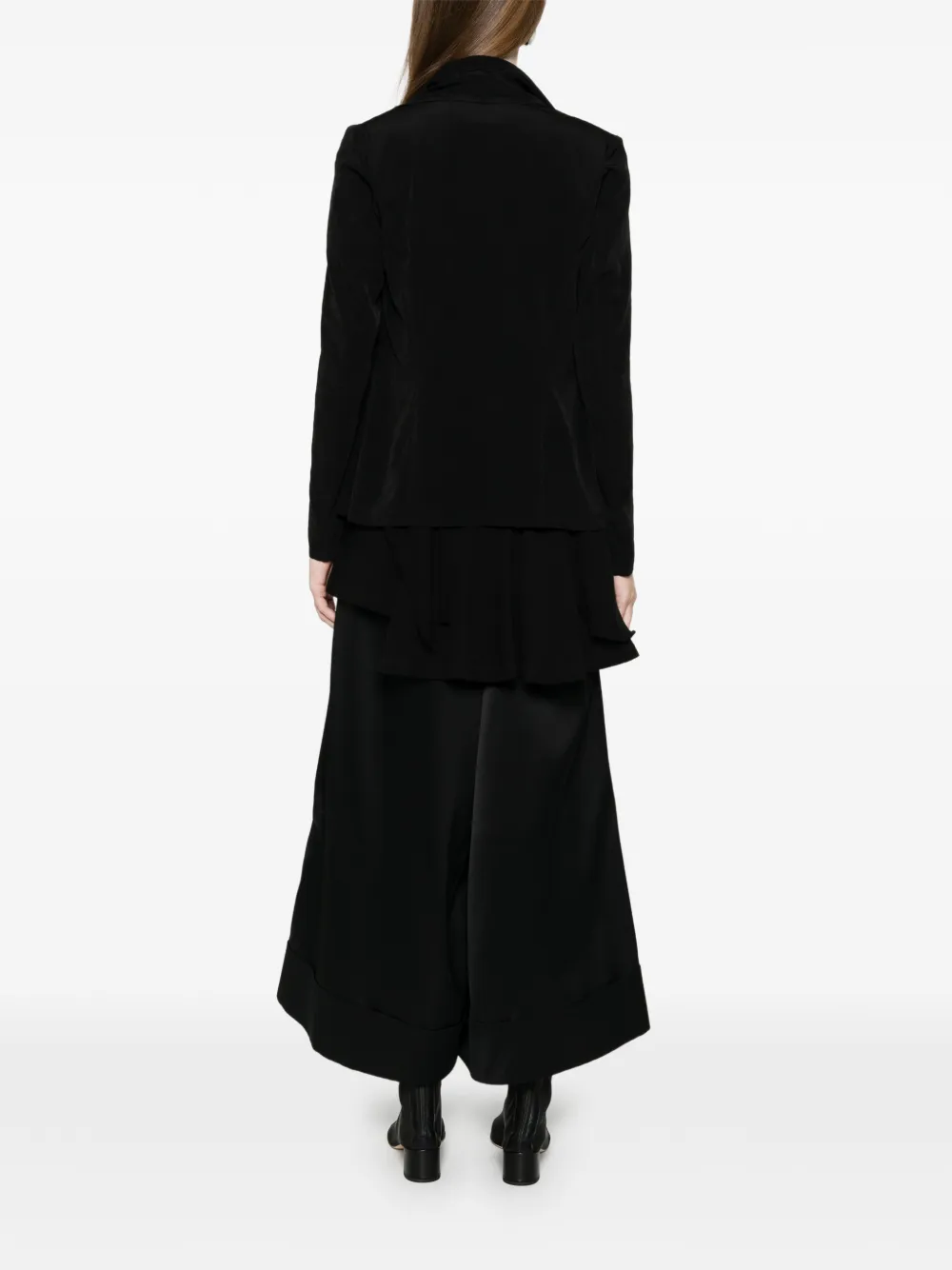 Yohji Yamamoto Gedrapeerd jack met open voorkant Zwart