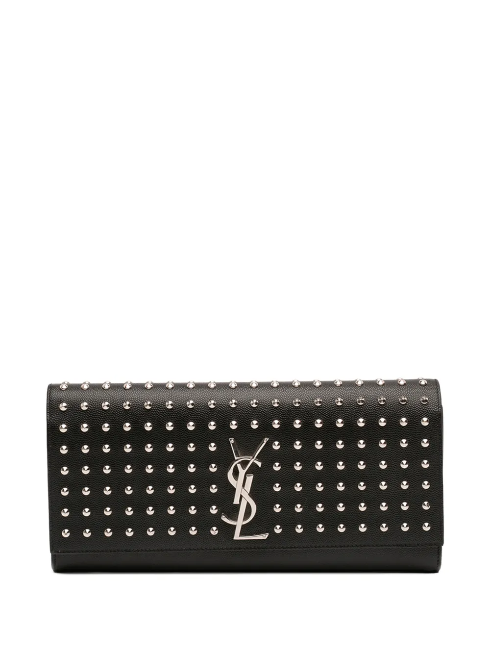 Saint Laurent Pre-Owned 2015 Grain De Poudre Studded Monogram Kate clutch bag - Nero