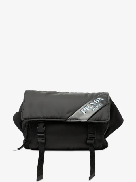 Prada Pre-Owned cangurera de piel de becerro y tessuto con doble hebilla y ribete 2010-2025