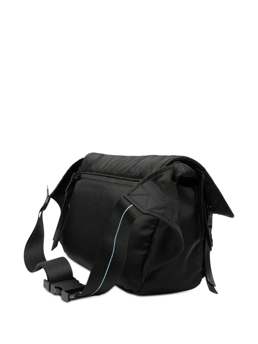  Prada Pre-owned Marsupio In Tessuto Con Finiture In Pelle Soft Calf E Doppia Fibbia 2010-2025 - Nero 