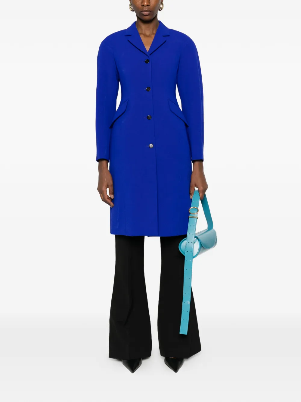 Jil Sander flap-pocket button-up coat - Blu