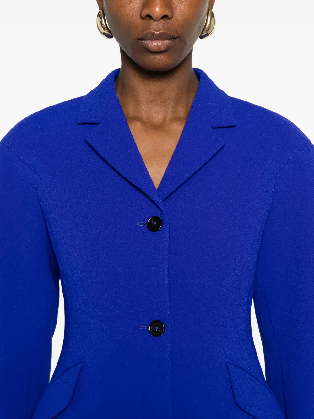 Jil Sander Button-up vilten jas Blauw