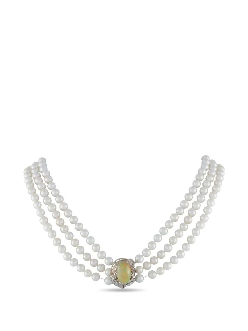 LB Exclusive diamond and pearl necklace - Bianco