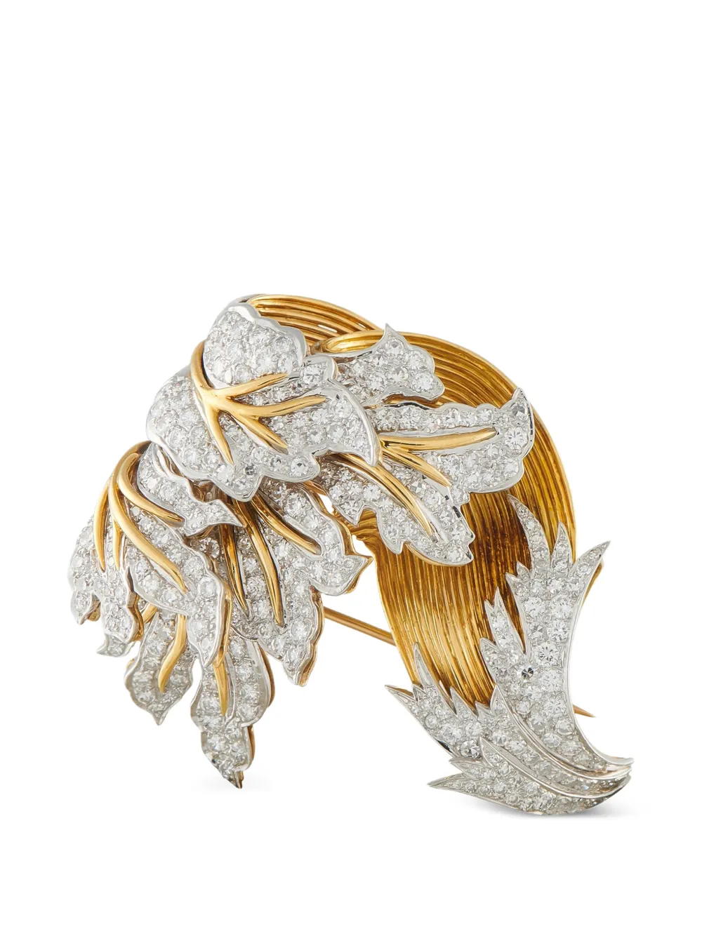 LB Exclusive diamond leaf brooch - Oro