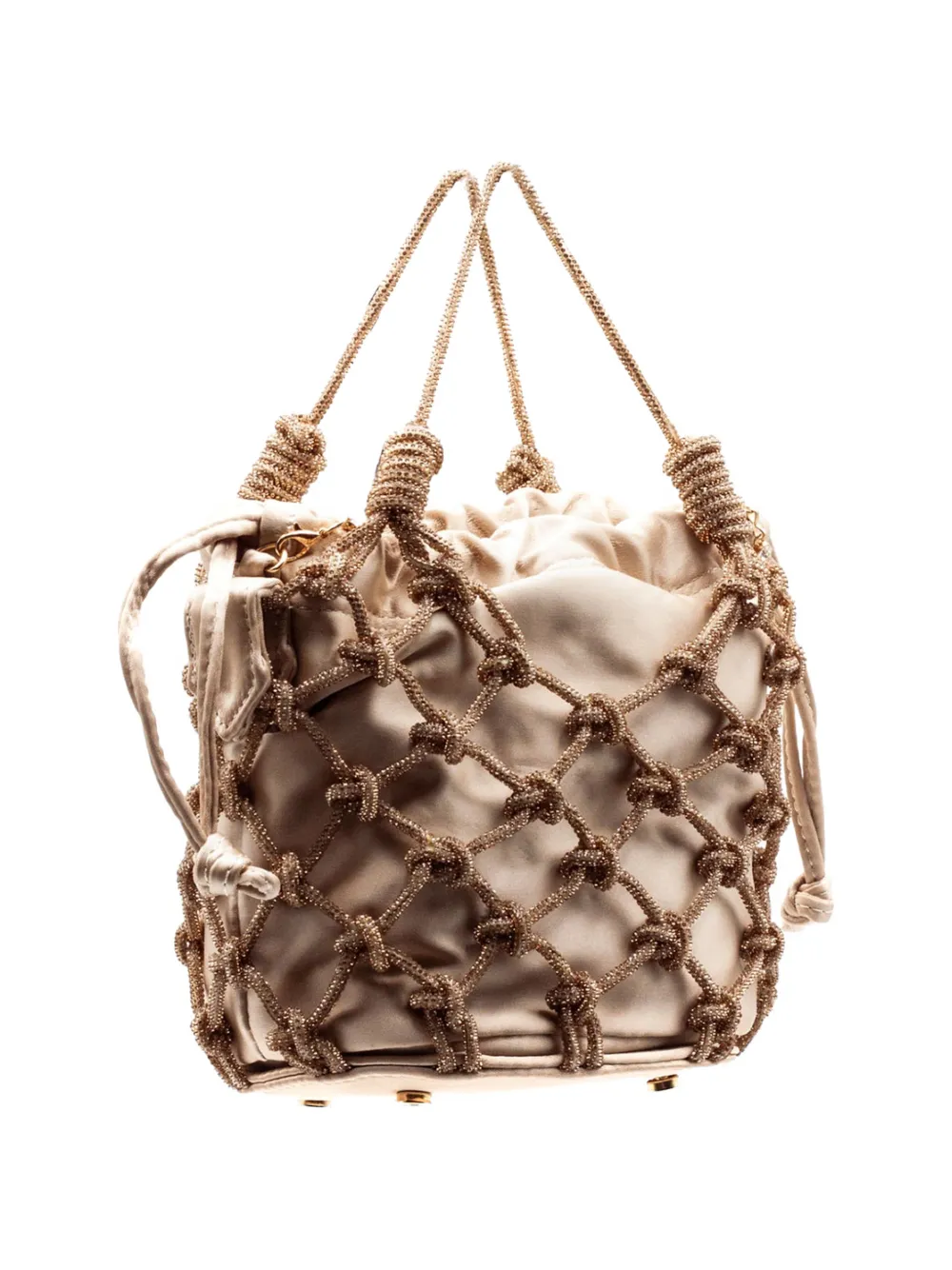  Pho Firenze Woven Mesh Bucket Bag - Neutrals 