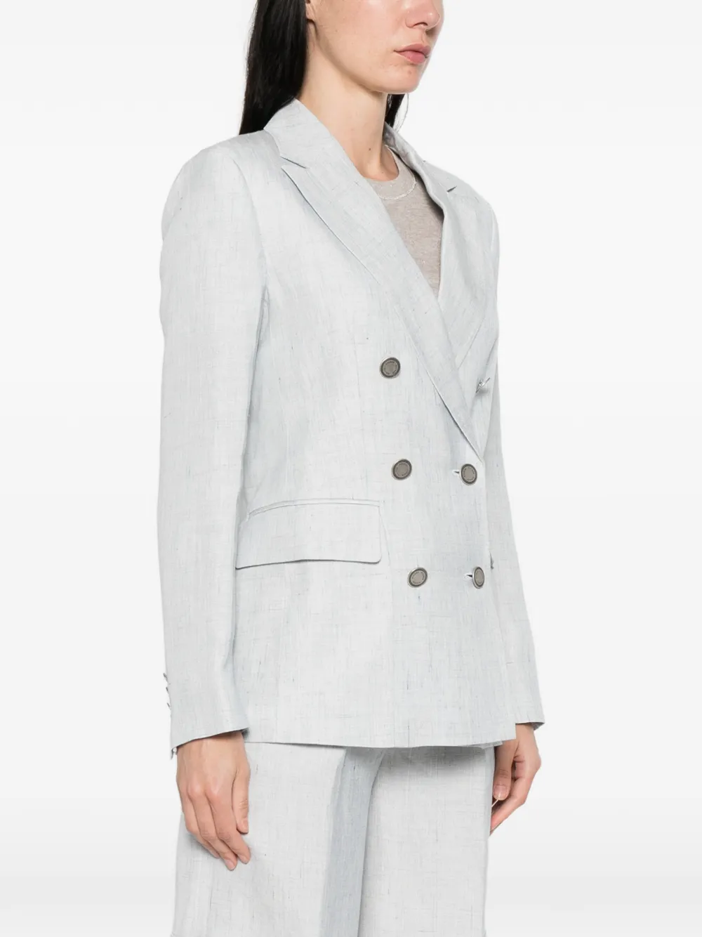  Peserico Double-breasted Pocket Blazer - Grey 