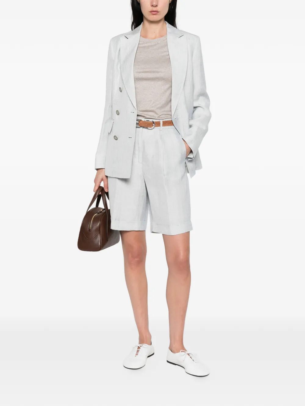  Peserico Double-breasted Pocket Blazer - Grey 