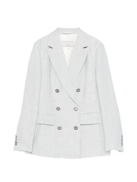 Peserico blazer croisé à poche plaquée