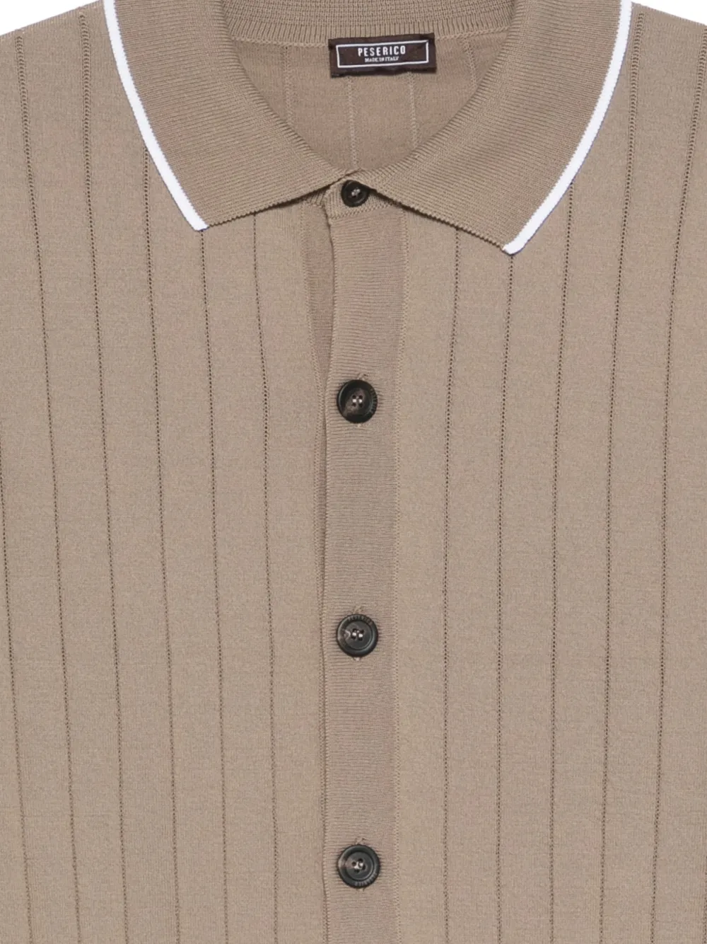 Peserico Geribbeld overhemd met knopen Beige