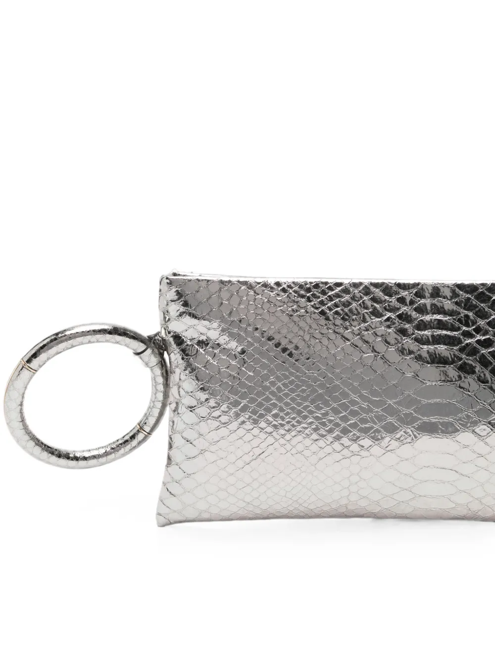 TOM FORD Gelamineerde clutch met slangen-effect Zilver