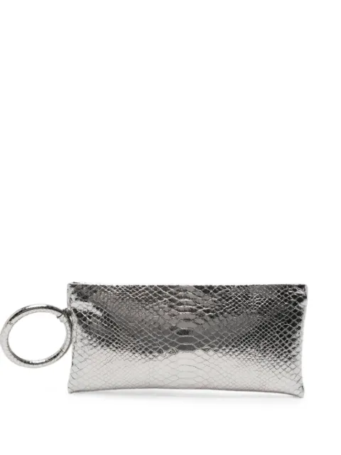 TOM FORD laminated snakeskin-effect clutch bag