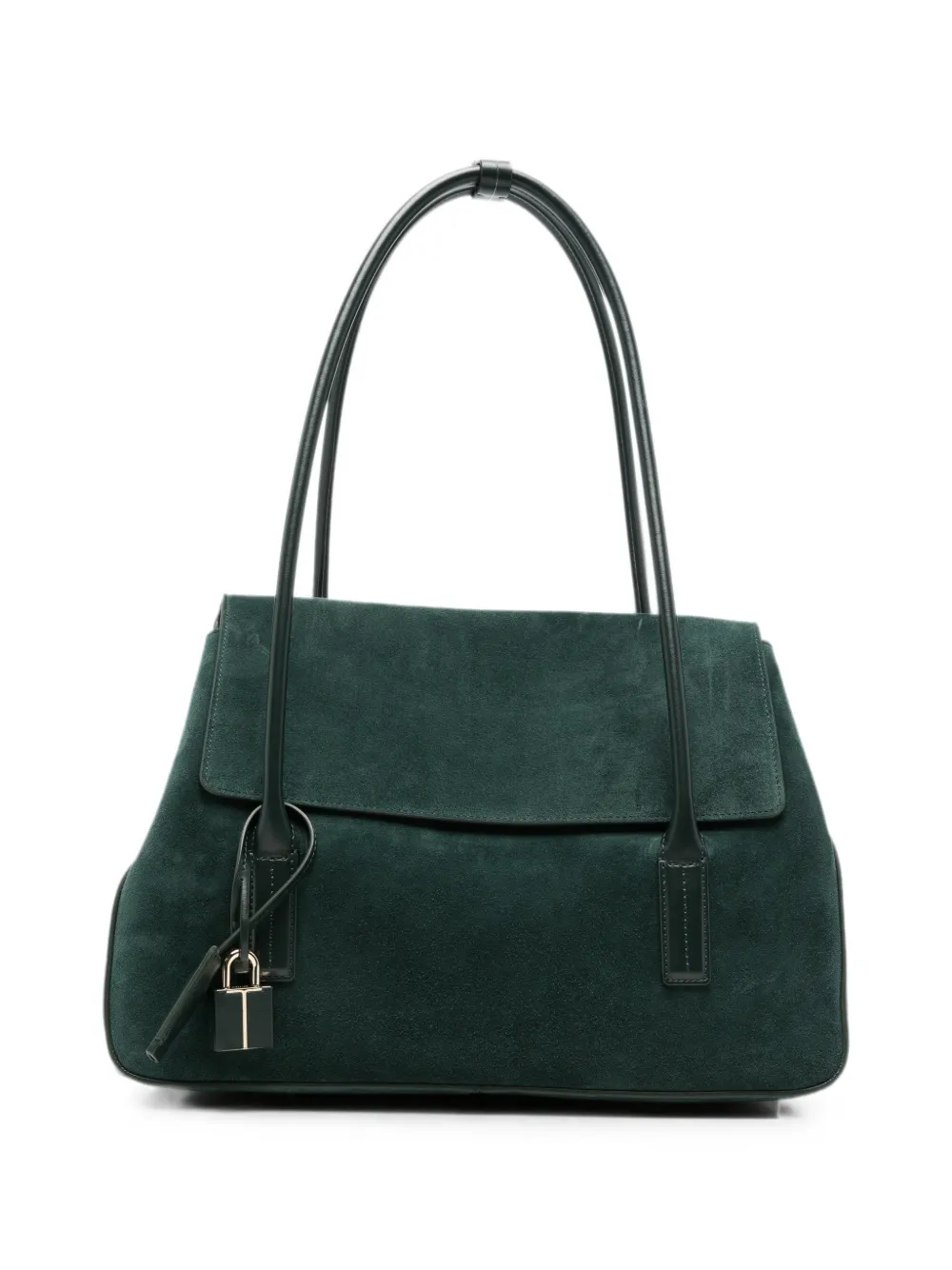 TOM FORD suede padlock-detail shoulder bag - Grün