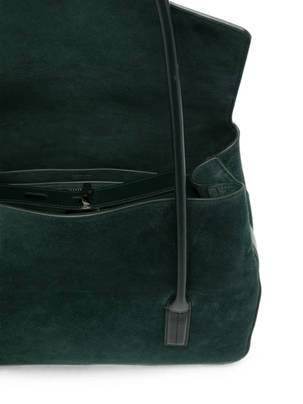 TOM FORD Suède schoudertas met hangslot-detail Groen