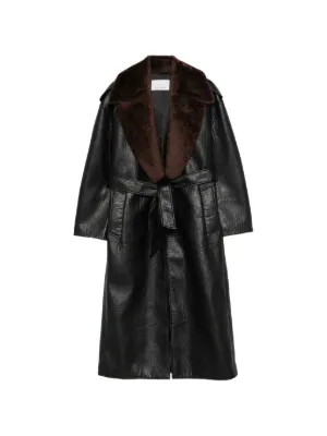 Gianfranco Ferré Pre-Owned 1990s Belted Leather Coat | Black