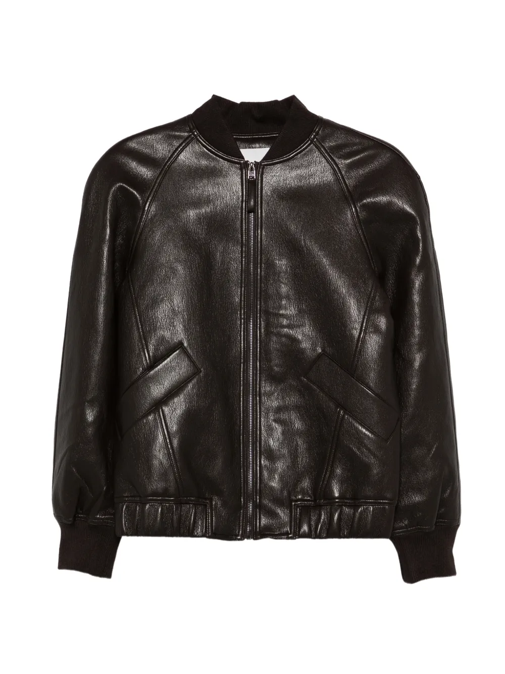 The Frankie Shop Alena faux-leather bomber jacket - Marrone