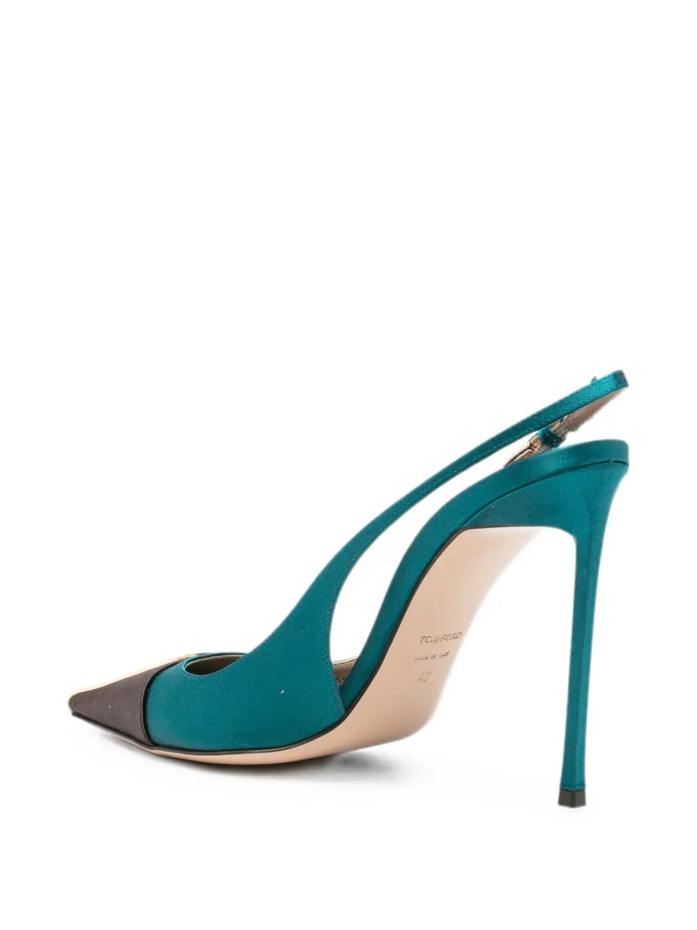 TOM FORD satin slingback pumps Groen
