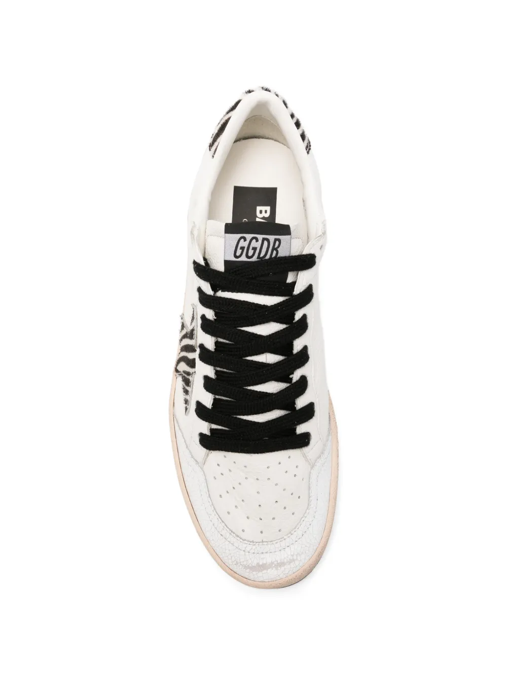 Golden Goose x Browns Ballstar sneakers met zebraprint Beige